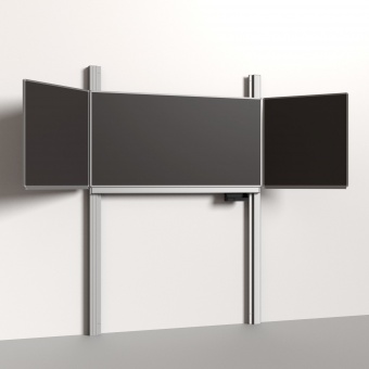 Pylonen-Klapptafel, 200x100 cm, Flügel: 100x100 cm, Stahlemaille anthrazit, Pylonen-Klapptafel, 200x100 cm, Flügel: 100x100 cm, Stahlemaille anthrazit,